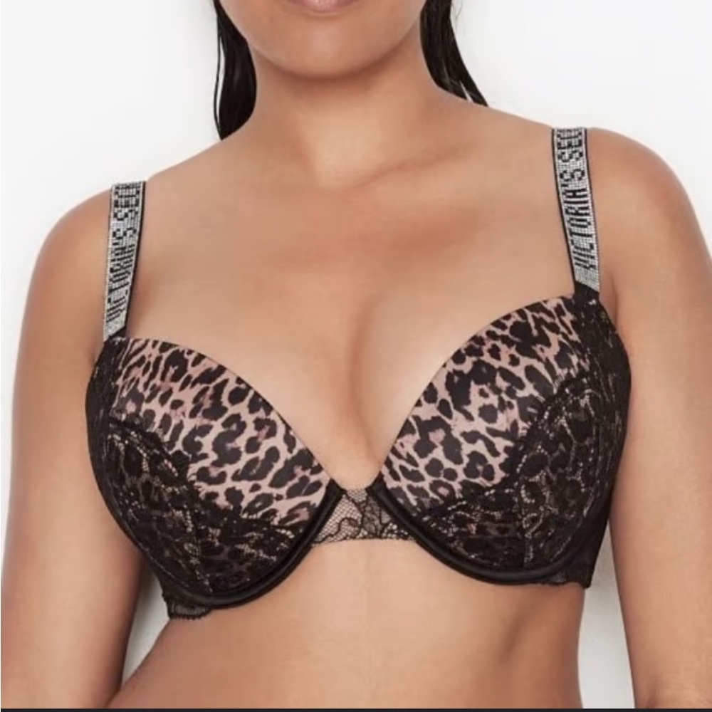 Victoria's Secret Leopard Print Shine Strap Bra 36B